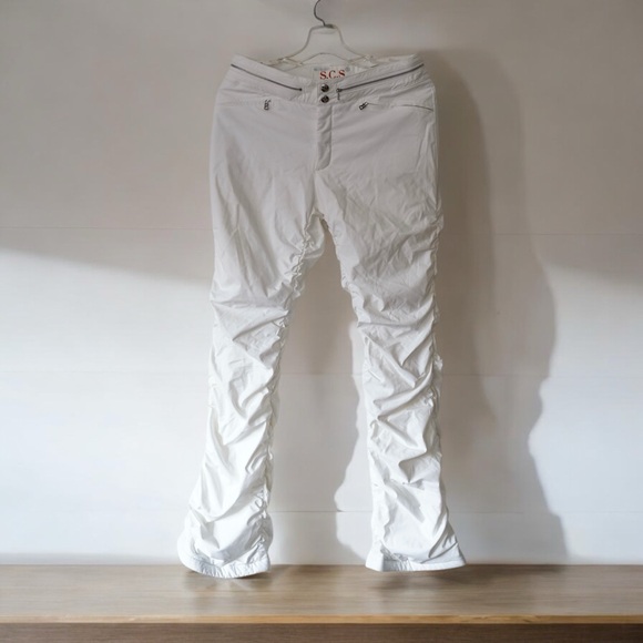 Bogner Pants - Vtg Y2K Bogner Ski Snowboard White Women’s Ruched Stylish Pants Size US 8 Long